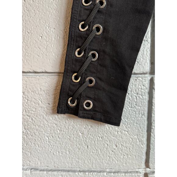 Women's Versus Versace Pantalone Donna Jeans Lace IP size 25 Goth Y2K Grunge - Picture 7 of 9